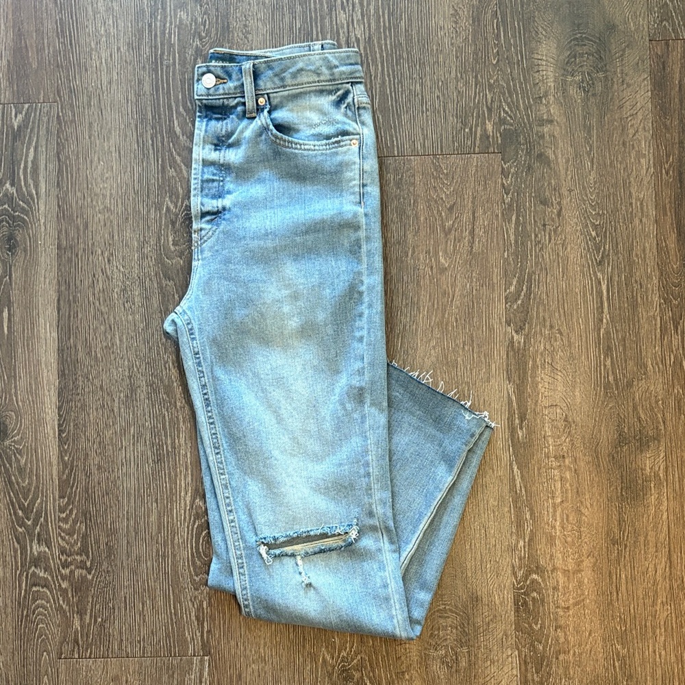 Wild Fable Light Blue Distressed Ankle Jeans